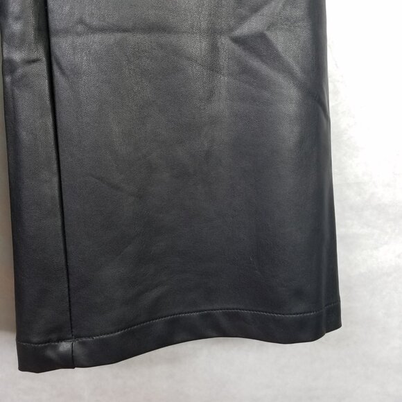 Maeve Colette Pants Women's Sz 0 Black Faux Leather Wide Leg Anthropologie 28x31 - Picture 7 of 16